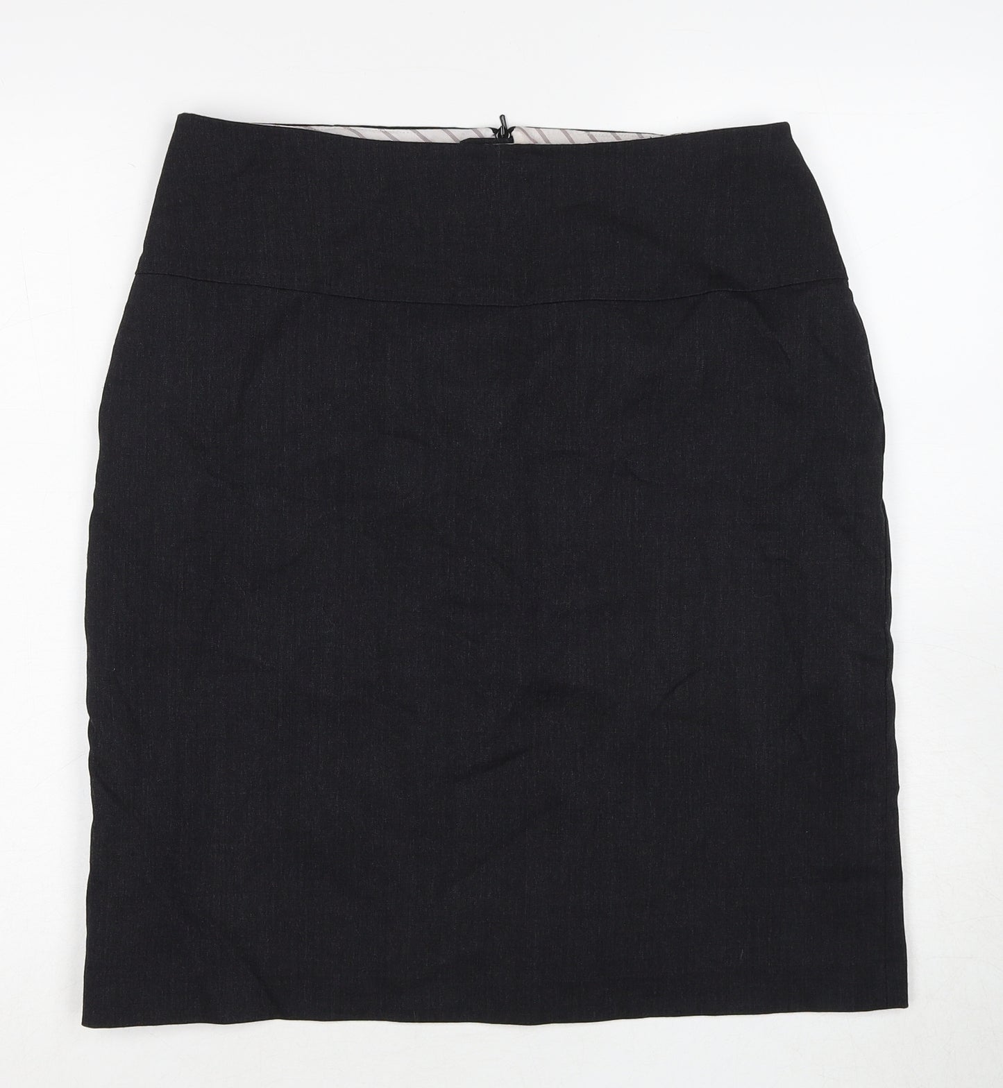 Class Club Womens Black Polyester A-Line Skirt Size 14 Zip