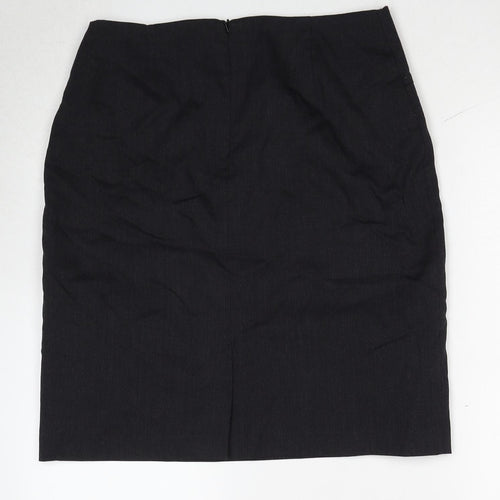 Class Club Womens Black Polyester A-Line Skirt Size 14 Zip