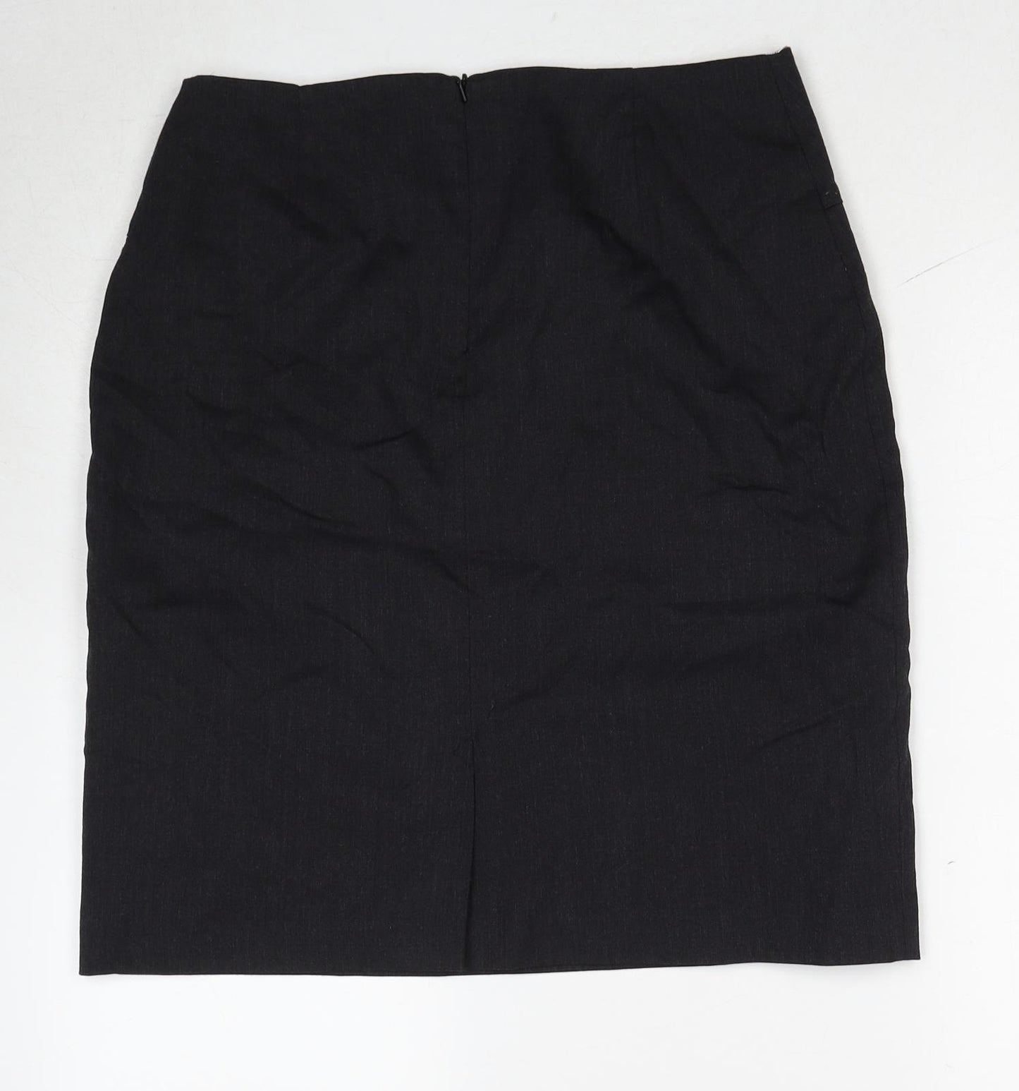 Class Club Womens Black Polyester A-Line Skirt Size 14 Zip