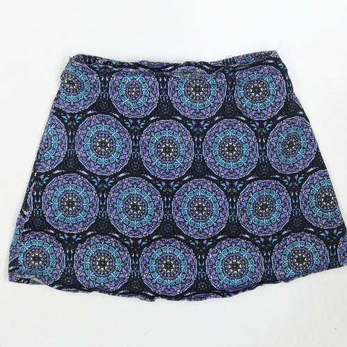Motel Rocks Womens Multicoloured Geometric Cotton A-Line Skirt Size XS Zip