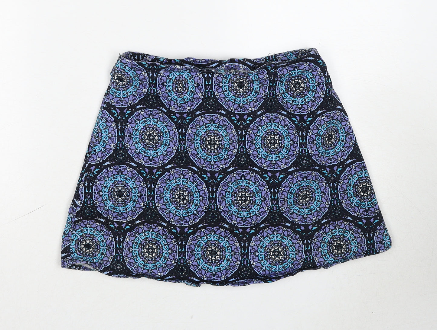 Motel Rocks Womens Multicoloured Geometric Cotton A-Line Skirt Size XS Zip