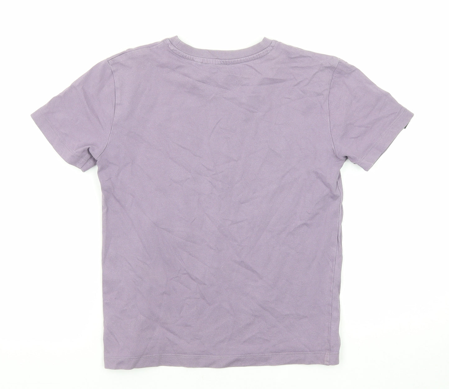 NEXT Boys Purple Cotton Basic T-Shirt Size 7 Years Round Neck Pullover - Skateboarding