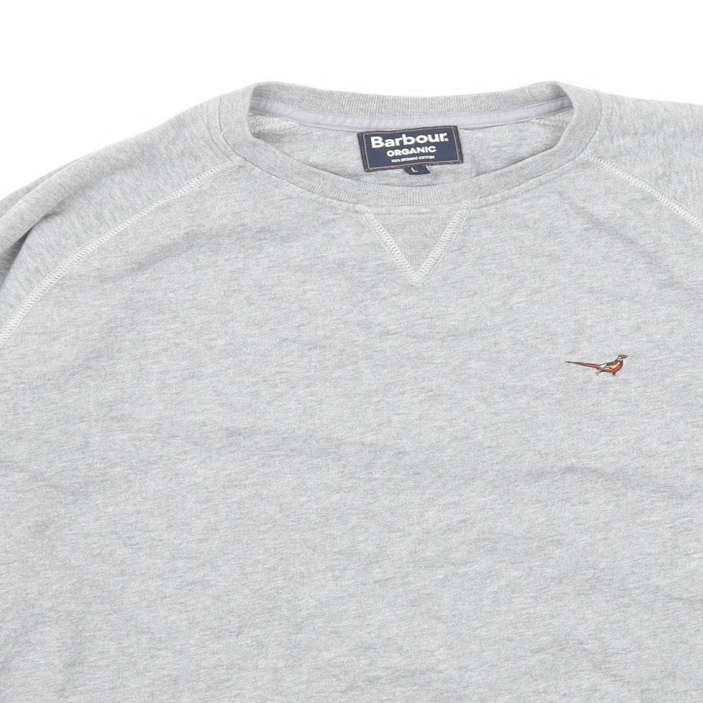 Barbour Mens Grey Cotton Pullover Sweatshirt Size L