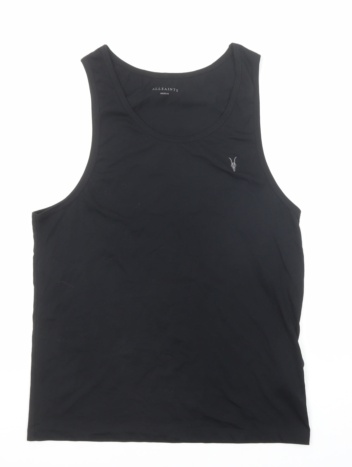 AllSaints Mens Black Cotton T-Shirt Size M Round Neck