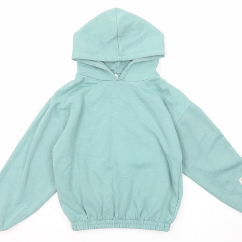 Zara Girls Blue Polyester Pullover Hoodie Size 13-14 Years Pullover
