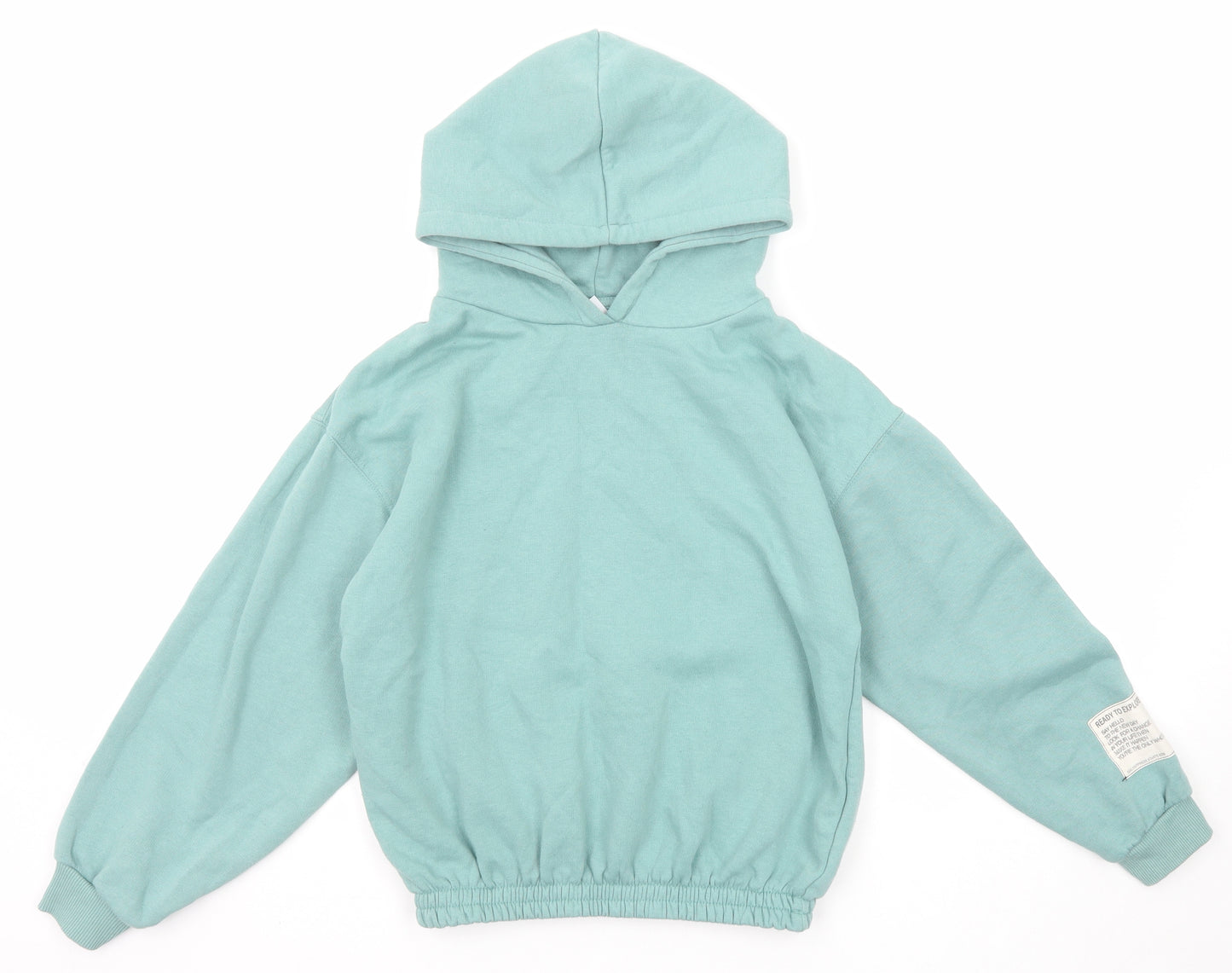 Zara Girls Blue Polyester Pullover Hoodie Size 13-14 Years Pullover