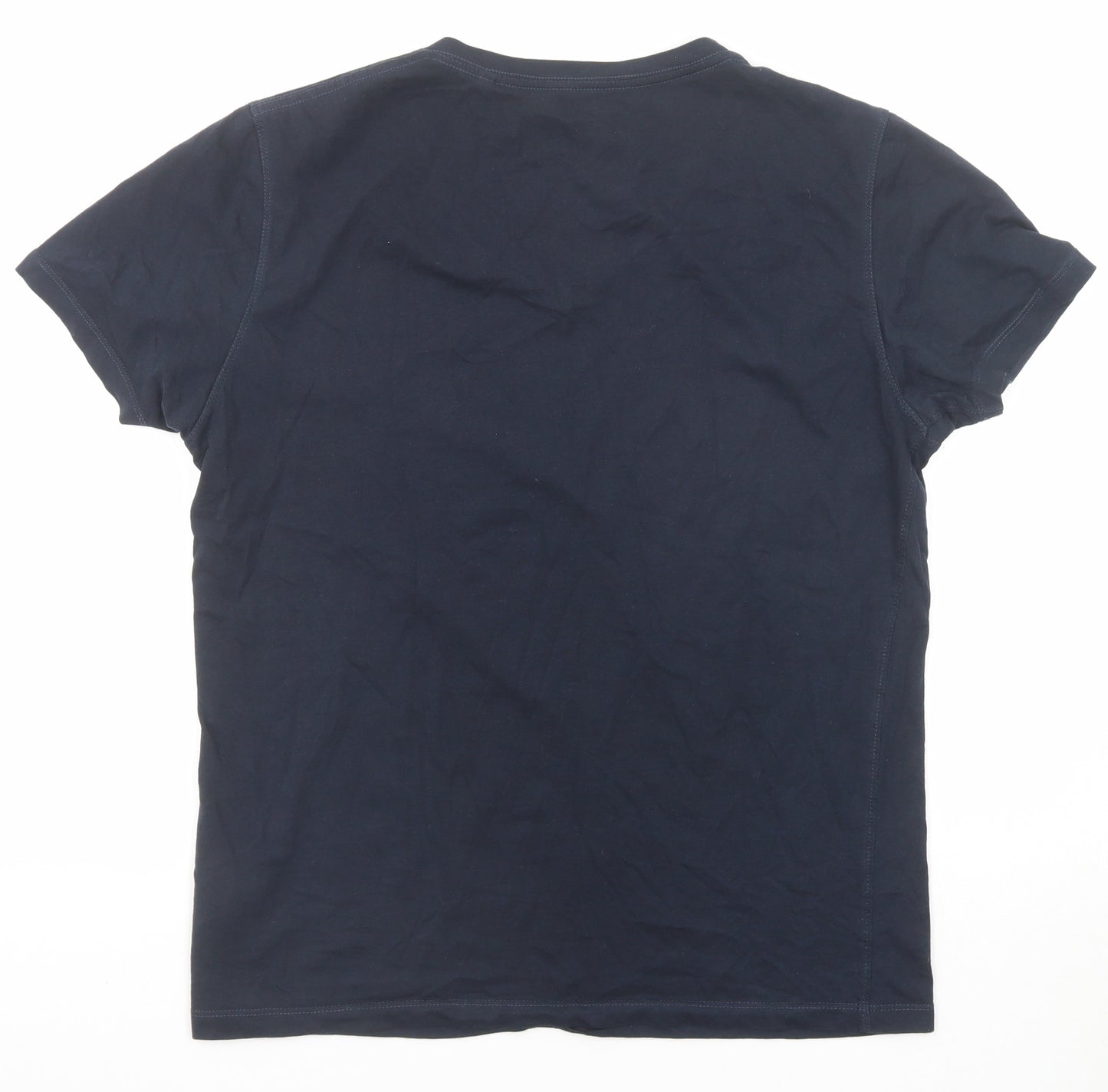 NEXT Mens Blue Cotton T-Shirt Size M V-Neck