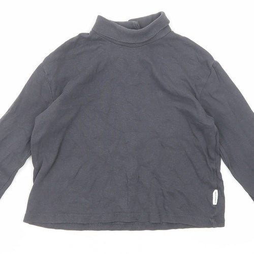 Zara Boys Grey Polyester Basic Polo Size 2-3 Years Collared Snap