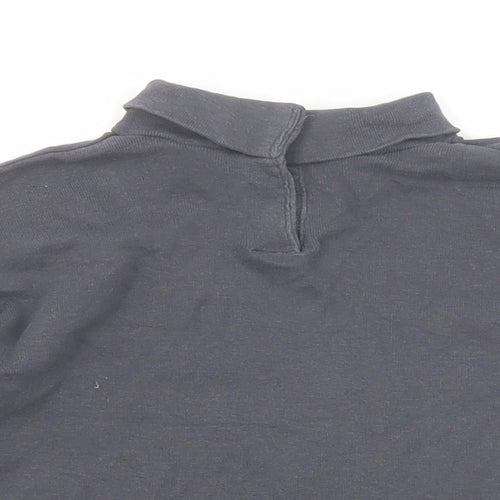 Zara Boys Grey Polyester Basic Polo Size 2-3 Years Collared Snap