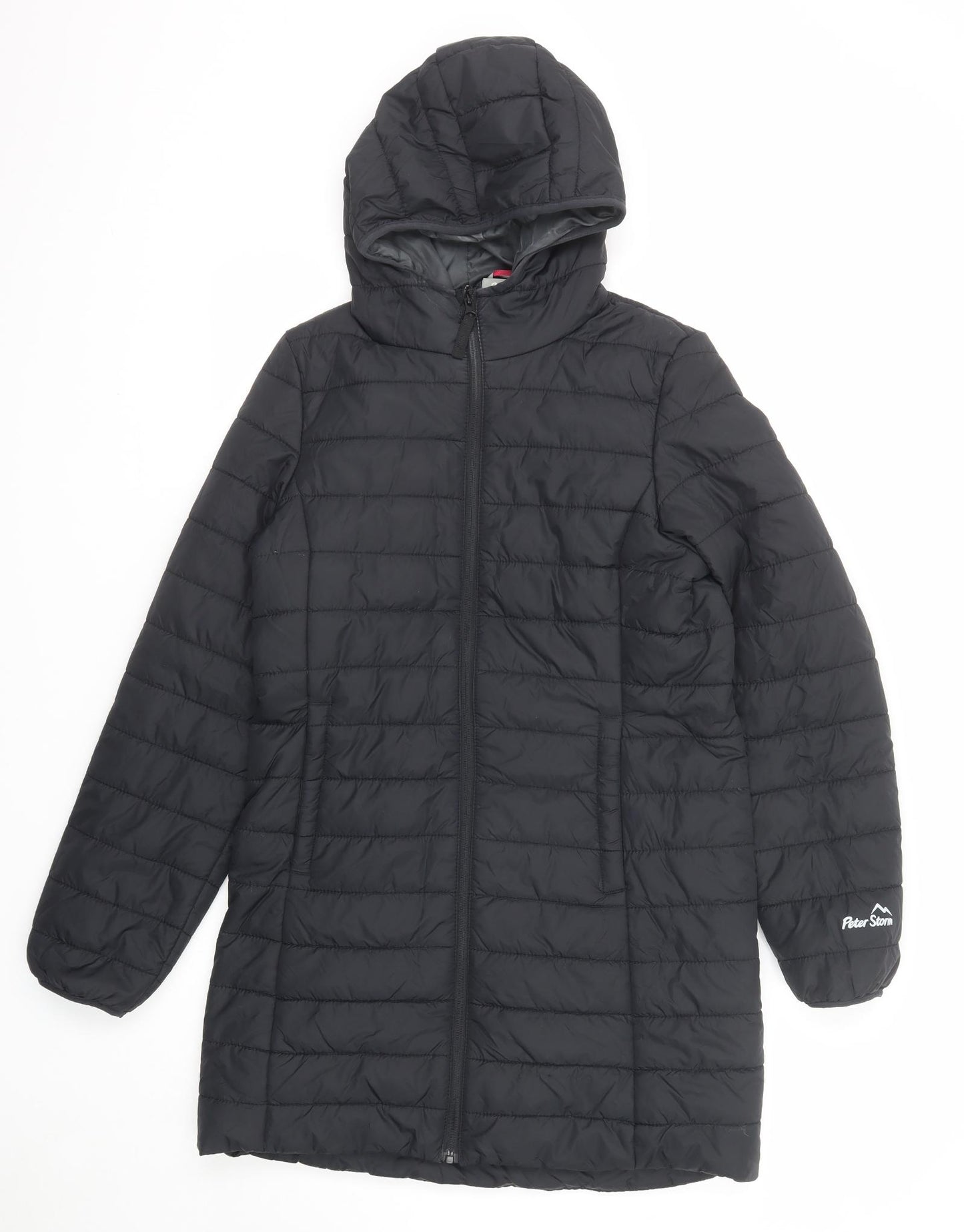 Peter Scott Womens Black Quilted Coat Size 10 Zip