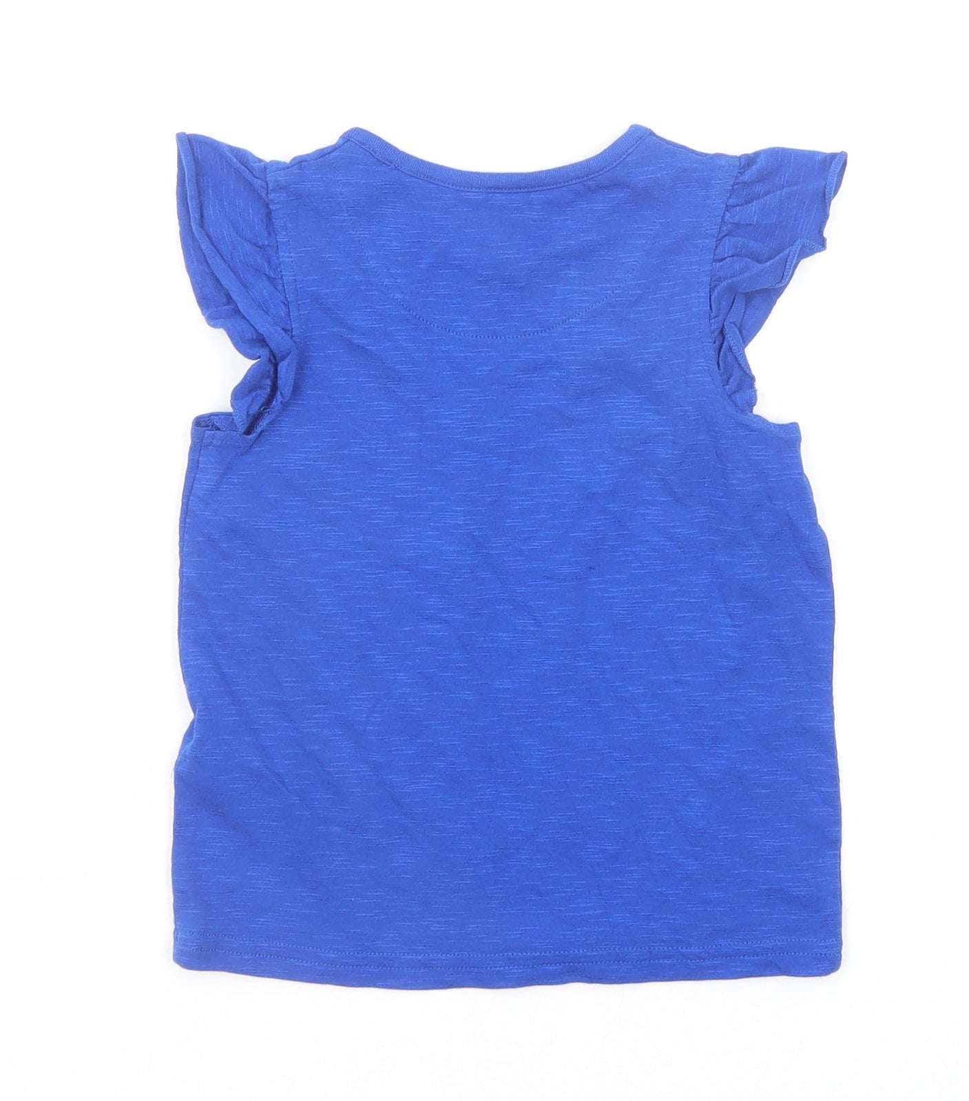 Marks and Spencer Girls Blue Cotton Basic Tank Size 3-4 Years Round Neck Pullover