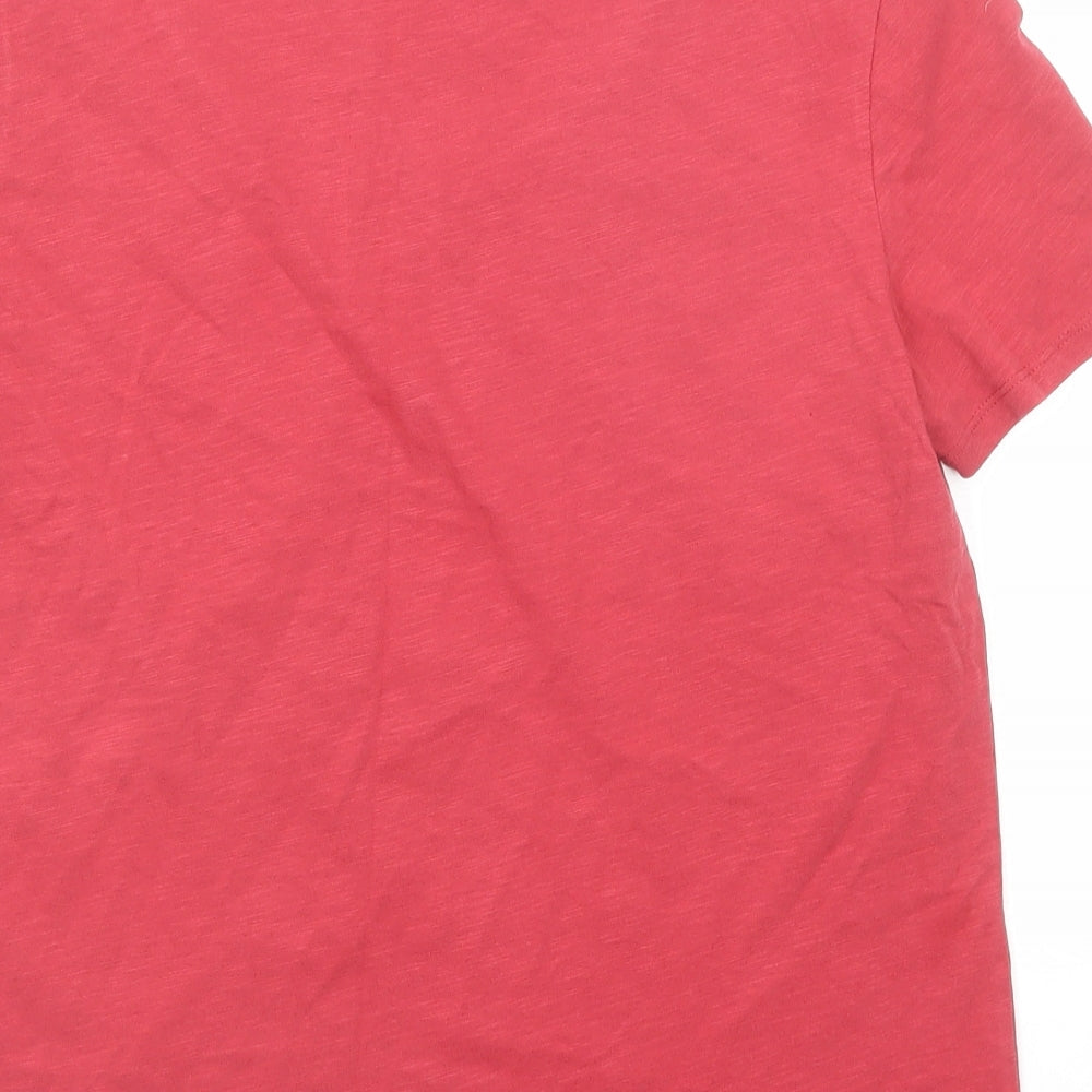 Seasalt Womens Red Cotton Basic T-Shirt Size 10 Scoop Neck