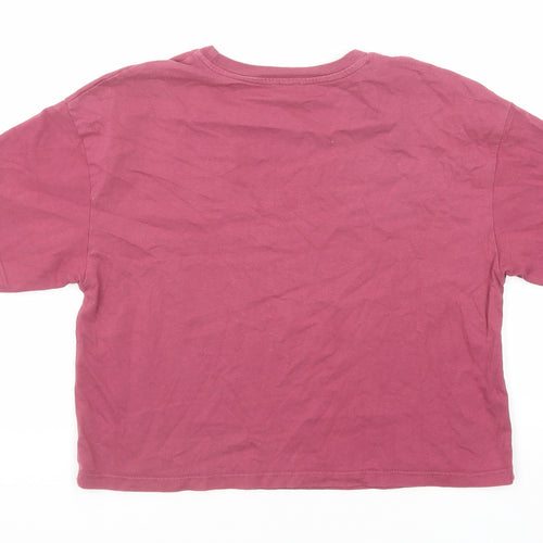 River Island Girls Purple Cotton Basic T-Shirt Size 11-12 Years Round Neck Pullover - Be Fearless Always Me Totally Fierce