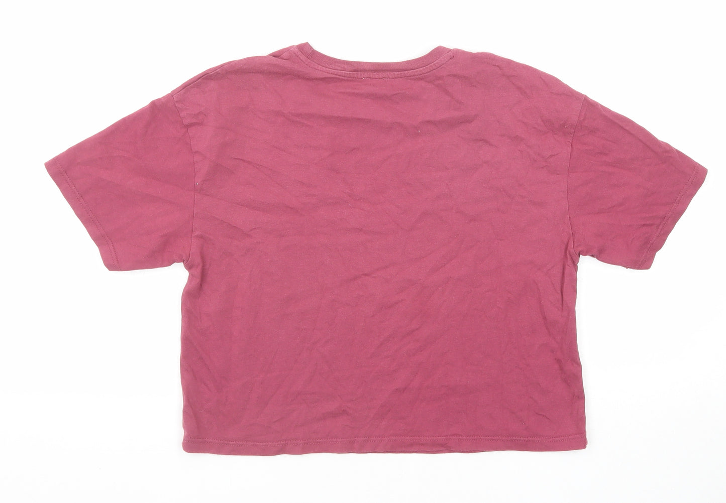 River Island Girls Purple Cotton Basic T-Shirt Size 11-12 Years Round Neck Pullover - Be Fearless Always Me Totally Fierce