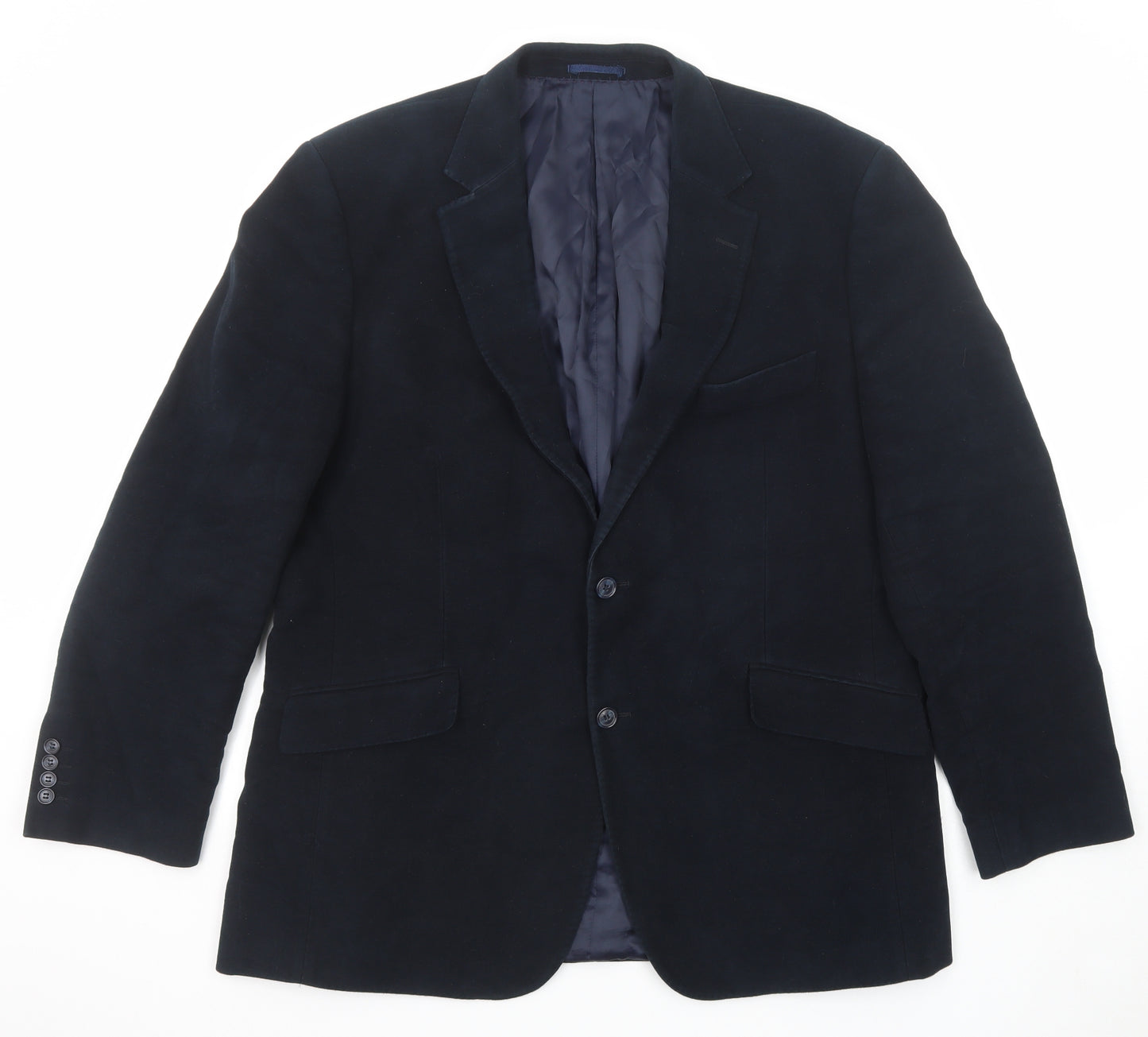 John Lewis Mens Blue Cotton Jacket Suit Jacket Size 46 Regular