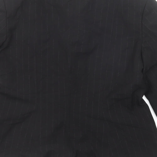 NEXT Womens Black Striped Polyester Jacket Suit Jacket Size 10