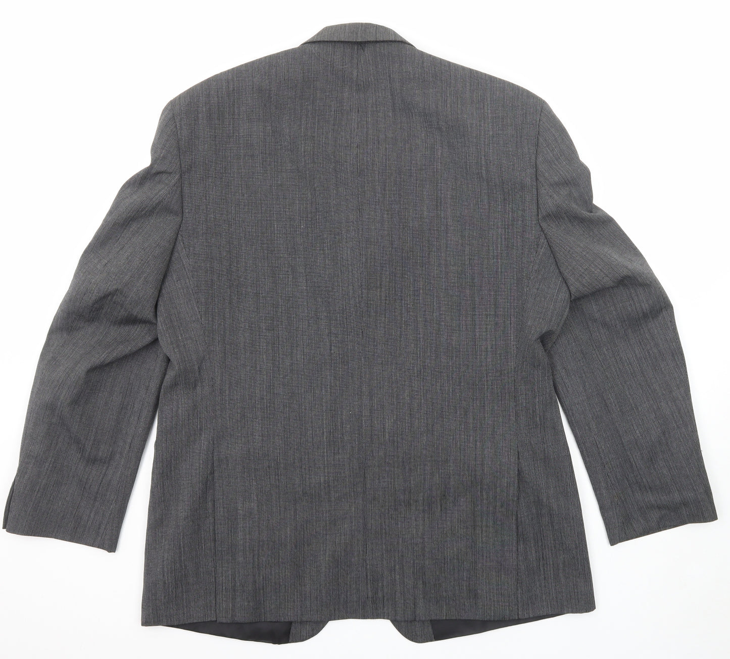 Pinstripe Mens Grey Polyester Jacket Suit Jacket Size 44 Regular