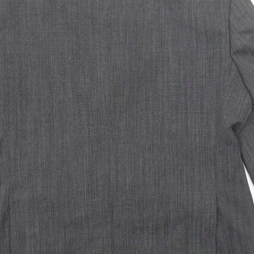 Pinstripe Mens Grey Polyester Jacket Suit Jacket Size 44 Regular