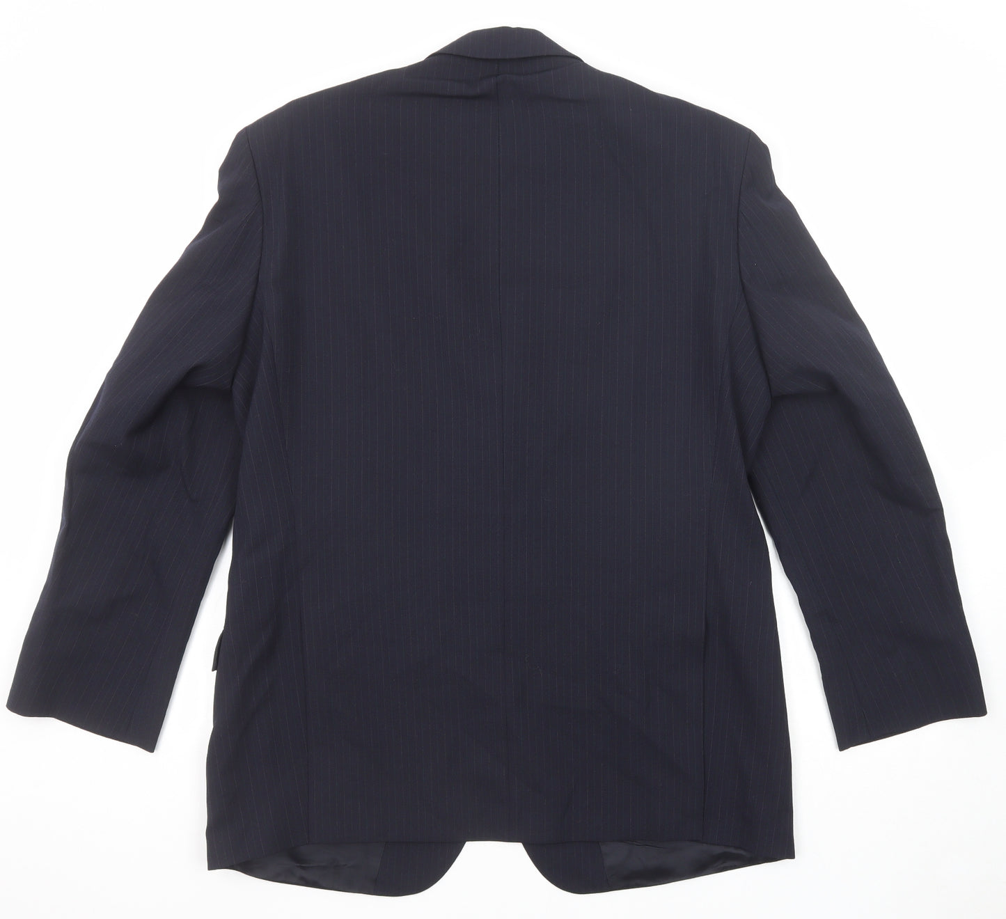 Marks and Spencer Mens Blue Striped Wool Jacket Suit Jacket Size 42 Regular