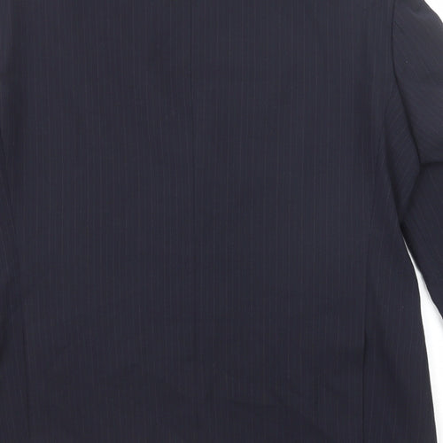 Marks and Spencer Mens Blue Striped Wool Jacket Suit Jacket Size 42 Regular