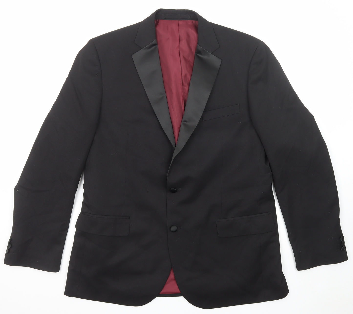 Marks and Spencer Mens Black Polyester Tuxedo Suit Jacket Size 44 Regular
