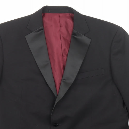 Marks and Spencer Mens Black Polyester Tuxedo Suit Jacket Size 44 Regular