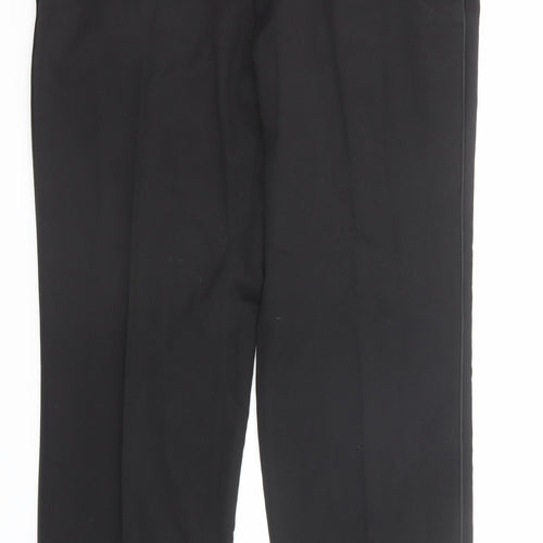 Marks and Spencer Mens Black Polyester Dress Pants Trousers Size 38 in L31 in Regular Zip