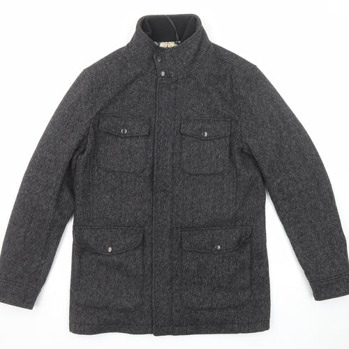 NEXT Mens Grey Herringbone Jacket Size M Zip