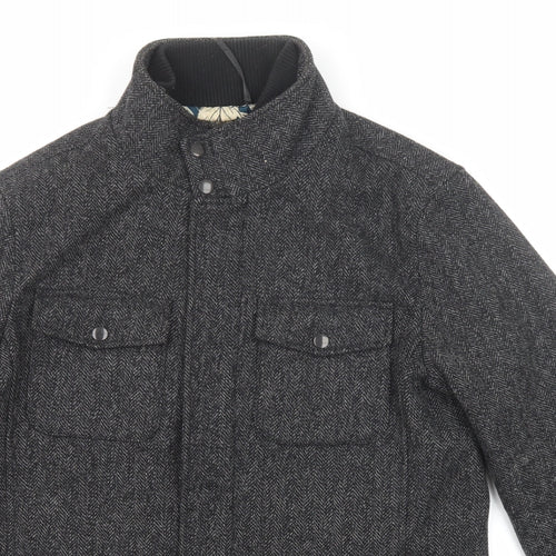 NEXT Mens Grey Herringbone Jacket Size M Zip