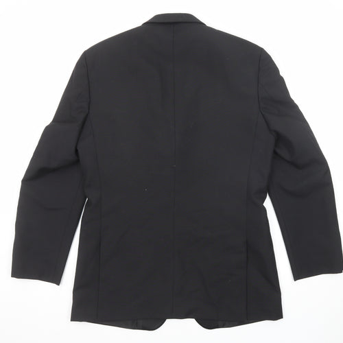 Moss Bros Mens Black Polyester Tuxedo Suit Jacket Size 40 Regular