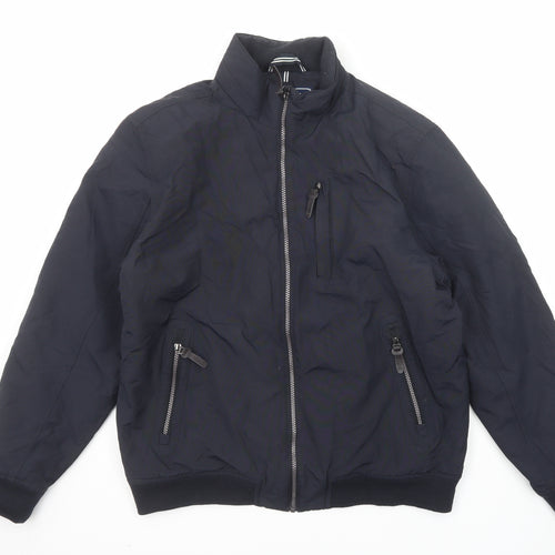 Maine New England Mens Blue Bomber Jacket Jacket Size L Zip