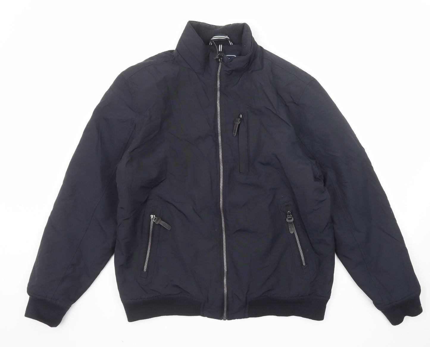 Maine New England Mens Blue Bomber Jacket Jacket Size L Zip