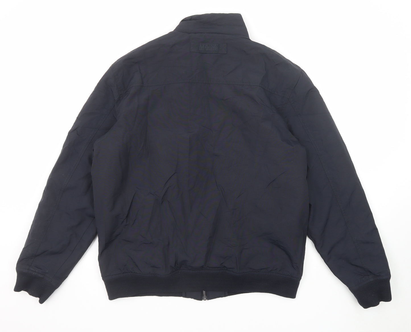 Maine New England Mens Blue Bomber Jacket Jacket Size L Zip