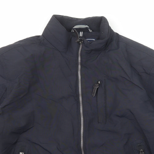 Maine New England Mens Blue Bomber Jacket Jacket Size L Zip