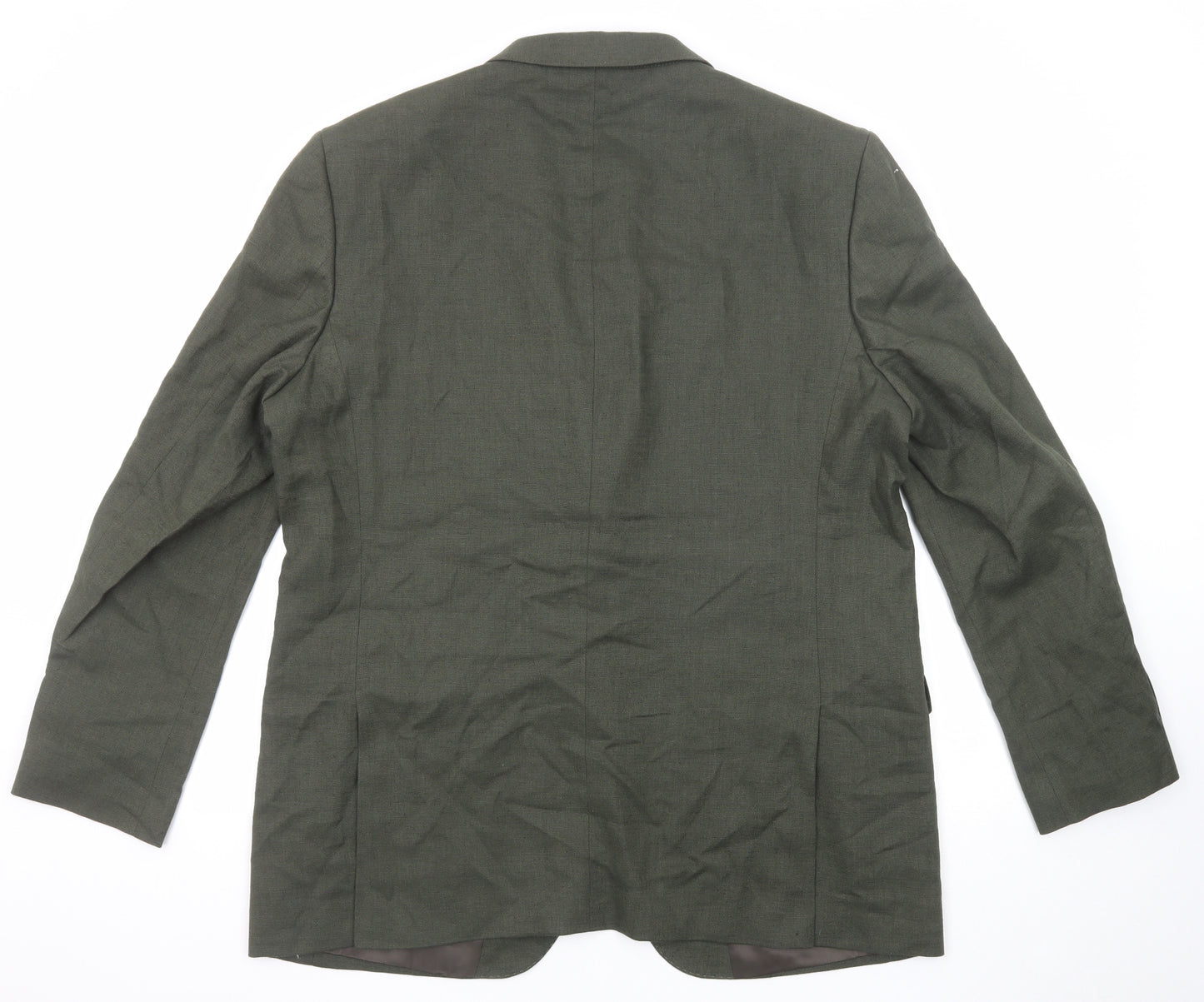 Marks and Spencer Mens Green Linen Jacket Suit Jacket Size 46 Regular