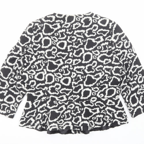 Per Una Womens Black Geometric Jacket Size 18 Zip