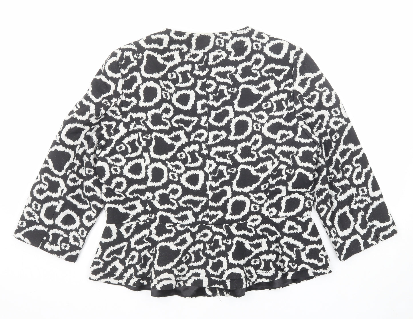 Per Una Womens Black Geometric Jacket Size 18 Zip