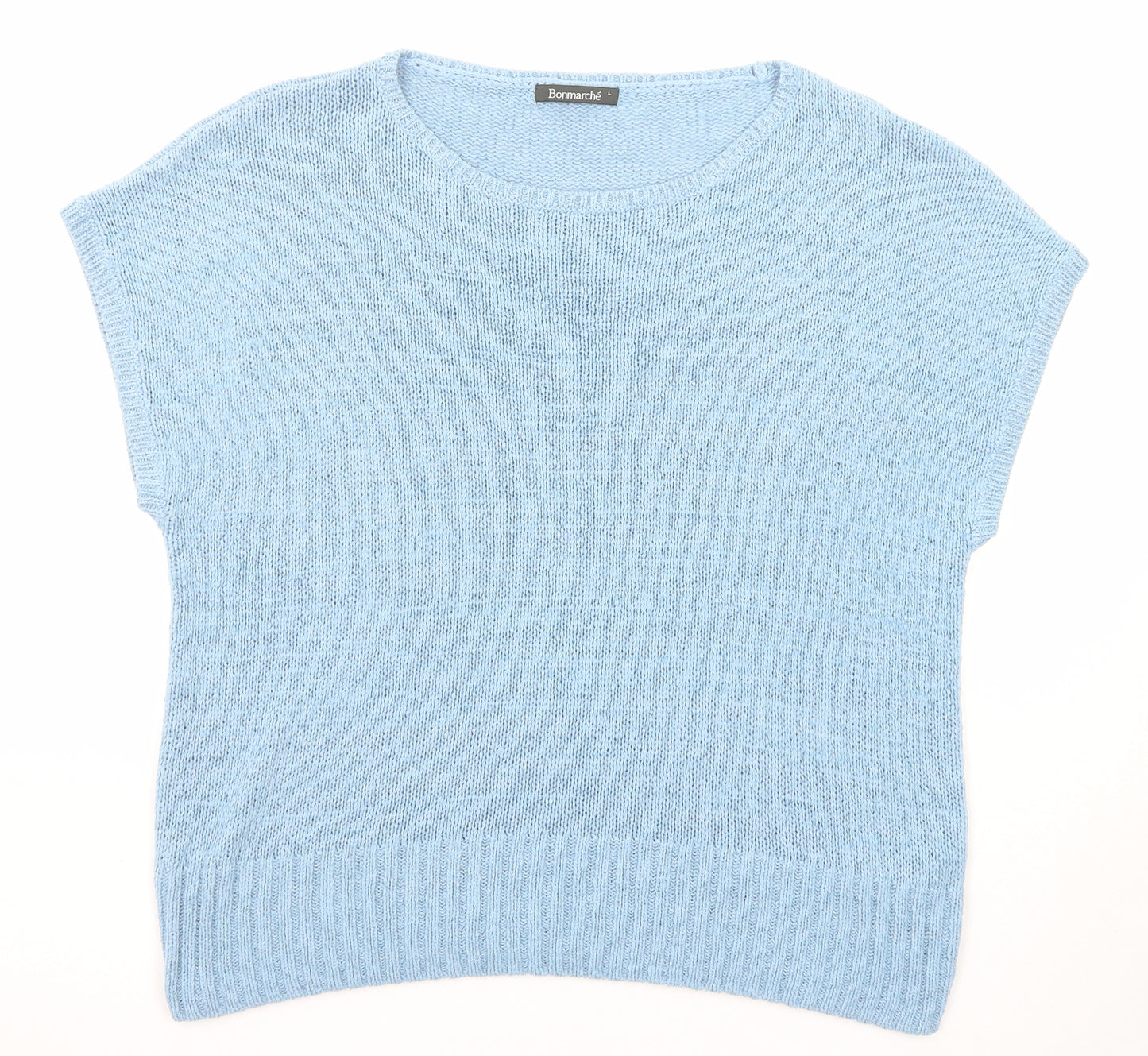 Bonmarché Womens Blue Round Neck Acrylic Pullover Jumper Size L