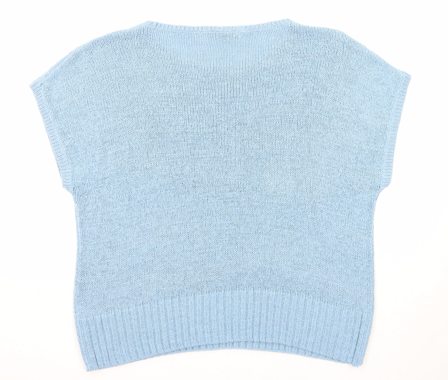 Bonmarché Womens Blue Round Neck Acrylic Pullover Jumper Size L