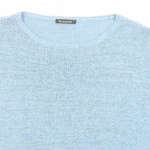 Bonmarché Womens Blue Round Neck Acrylic Pullover Jumper Size L