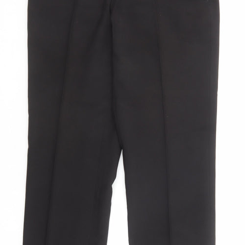 Marks and Spencer Mens Black Polyester Dress Pants Trousers Size 34 in L31 in Regular Zip