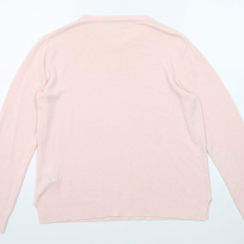 Marks and Spencer Womens Pink Round Neck Acrylic Pullover Jumper Size 16
