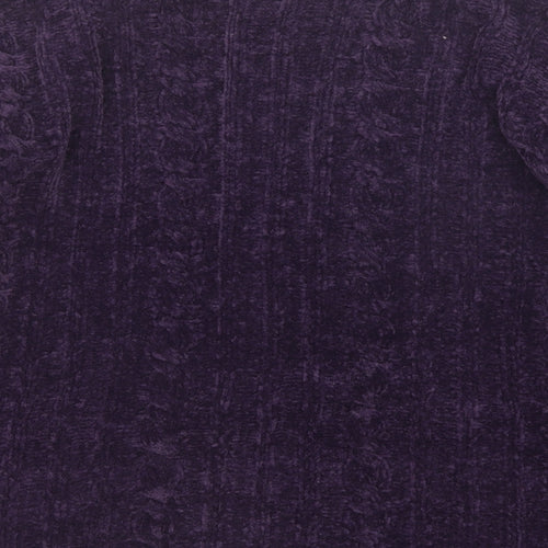 Debenhams Womens Purple Mock Neck Acrylic Pullover Jumper Size L Pullover