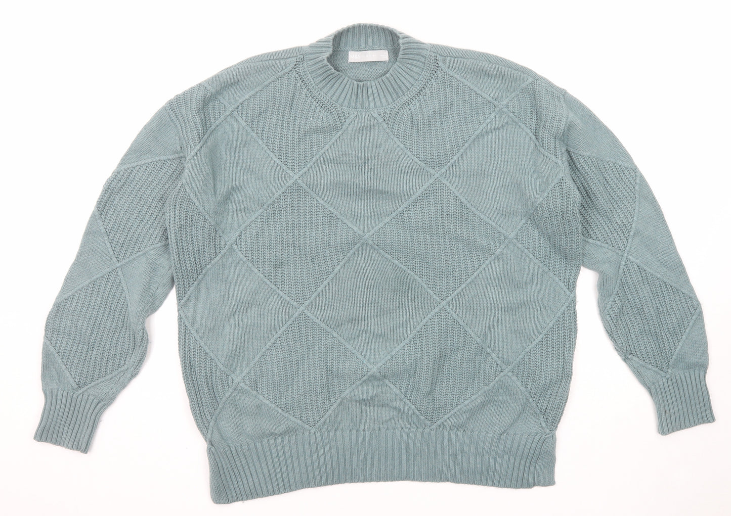 Marks and Spencer Womens Blue Round Neck Cotton Pullover Jumper Size M