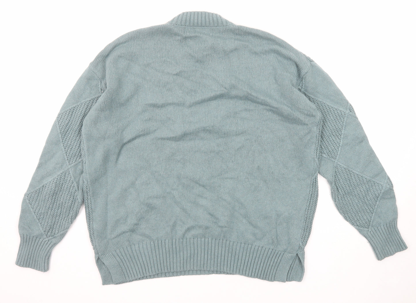 Marks and Spencer Womens Blue Round Neck Cotton Pullover Jumper Size M