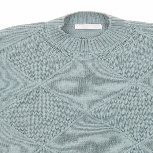 Marks and Spencer Womens Blue Round Neck Cotton Pullover Jumper Size M