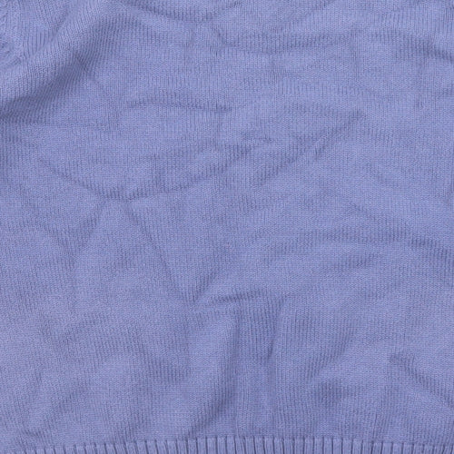 Marks and Spencer Womens Blue Boat Neck Cotton Pullover Jumper Size 18