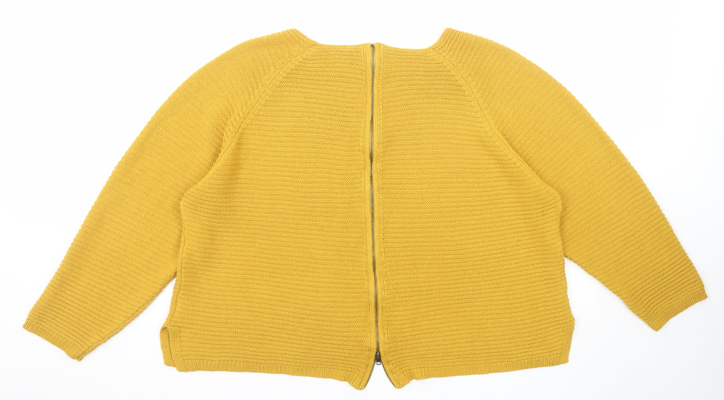 Intuition Womens Yellow Round Neck Acrylic Pullover Jumper Size 22 - Size 22-24