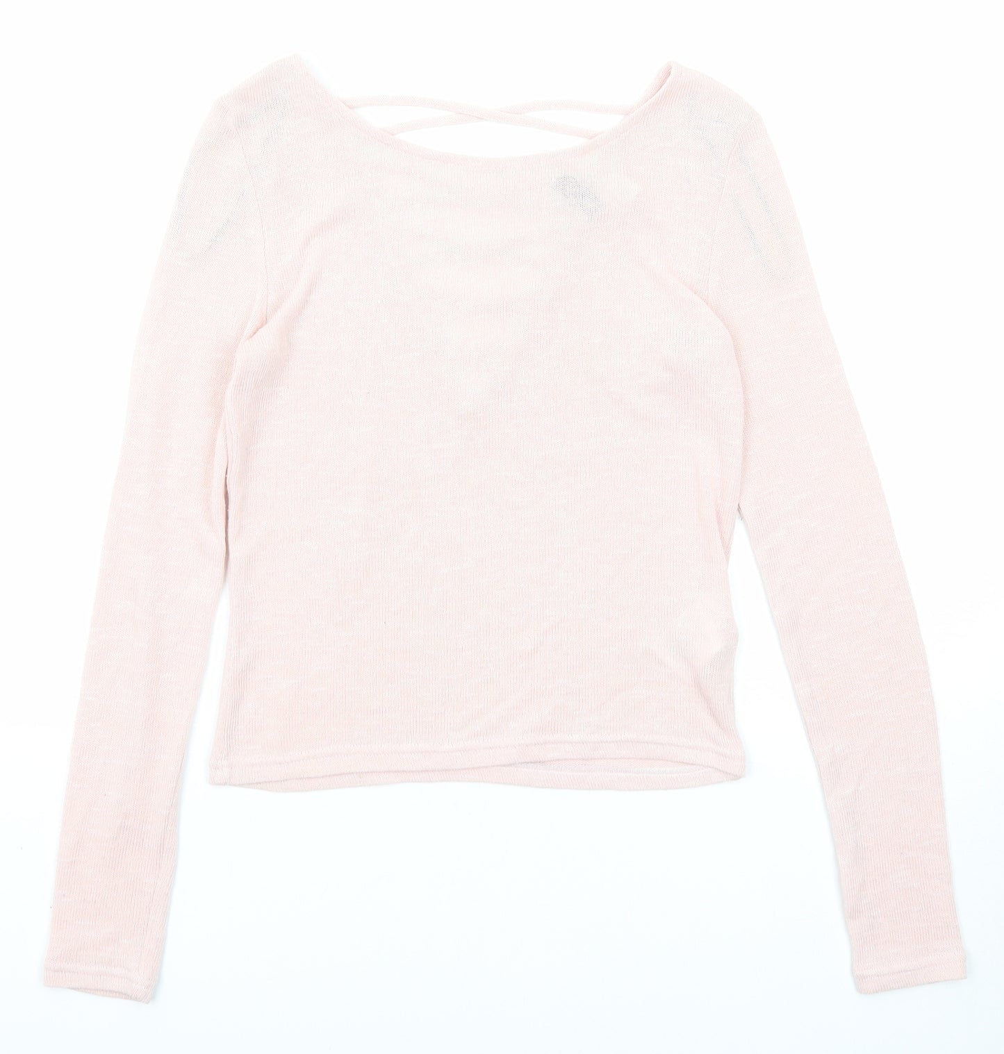 Divided by H&M Womens Pink Boat Neck Polyester Pullover Jumper Size S