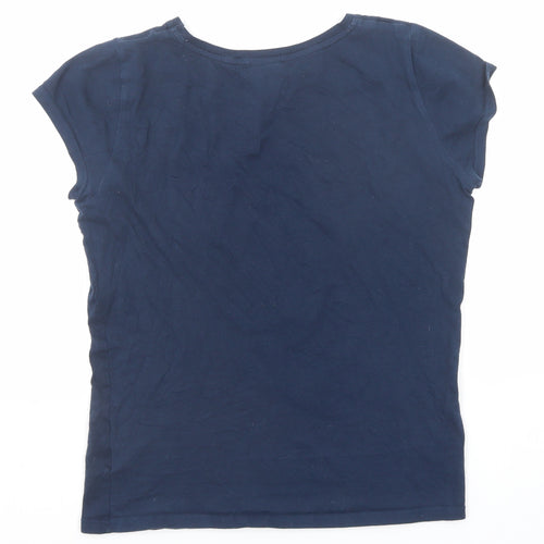 Disney Womens Blue Cotton Basic T-Shirt Size 6 Round Neck - Dumbo